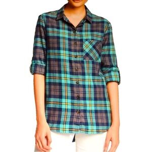 C&C California Oversized Plaid Flannel Button Up Shirt
